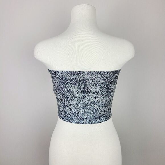Topshop Snakeskin Strapless Bandeau Top Size 6 - Picture 8 of 16